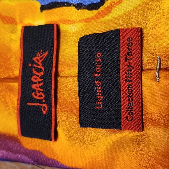 Jerry Garcia Men's Necktie Blue Yellow 100% Silk Liquid Torso Collection 53 - Picture 8 of 9